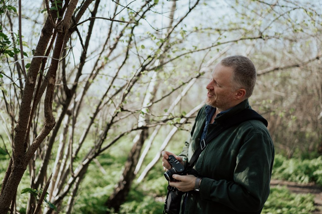 paul fuller photographing a tree