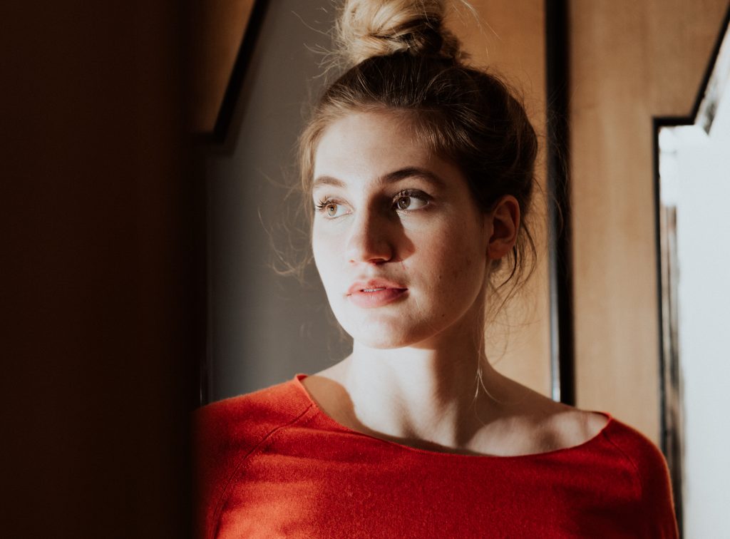 bittersweet mood portrait of young woman