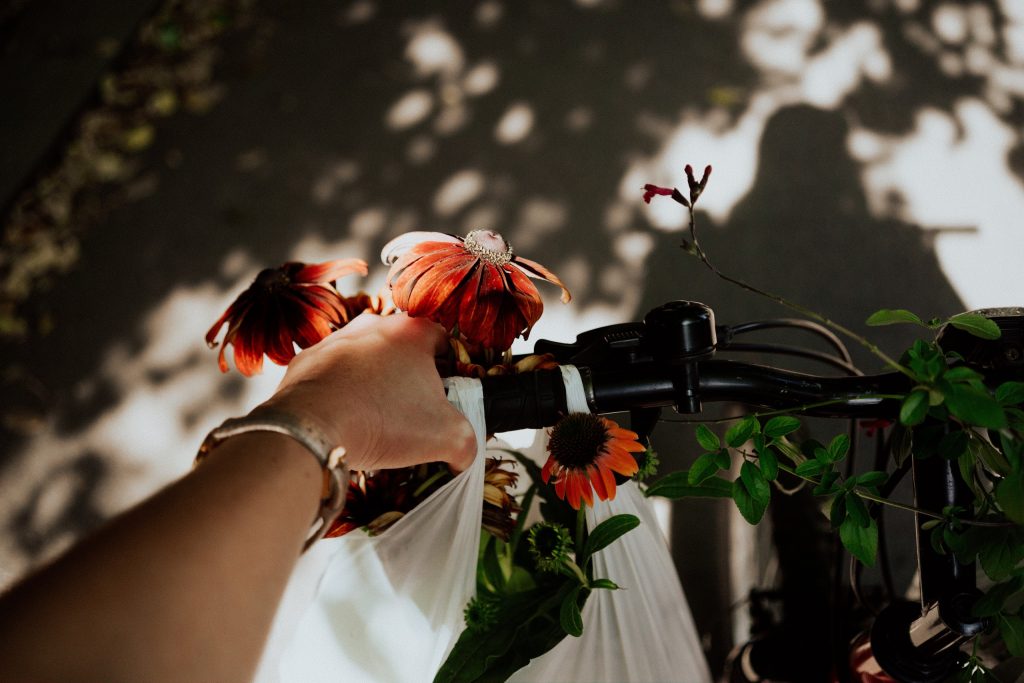 Handlebar with flowers in Victoria Park