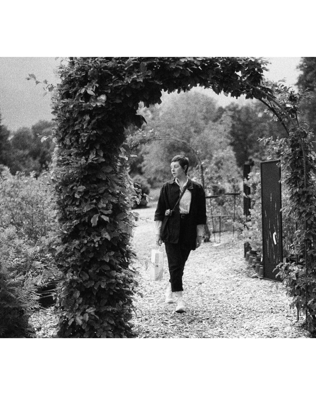 Girl on Black and white film in May on Ilford Delta 3200