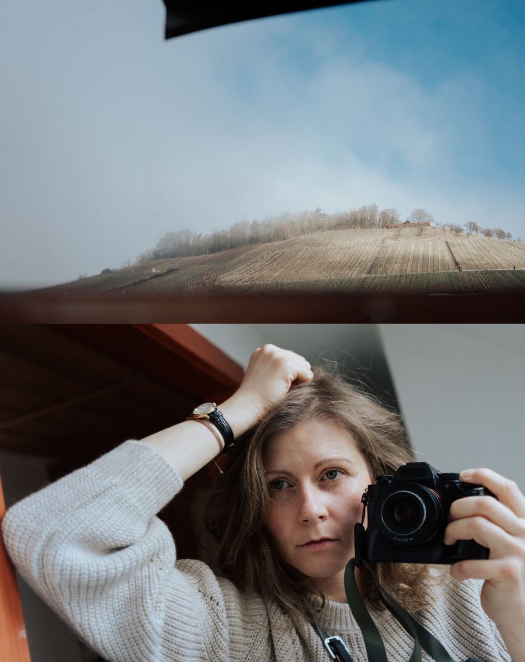 Mirrored me and a hill