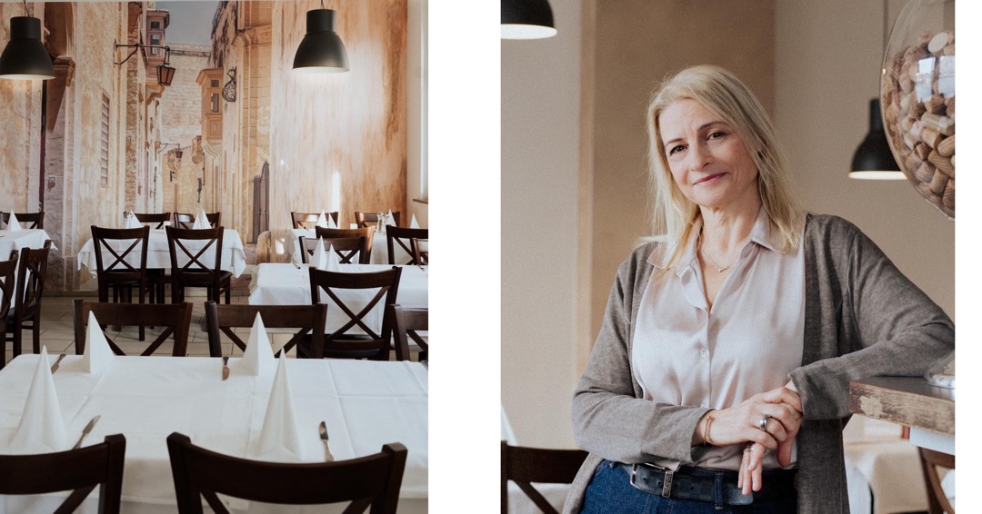 Interiors of Restaurant Lichtenstein and portrait of the owner