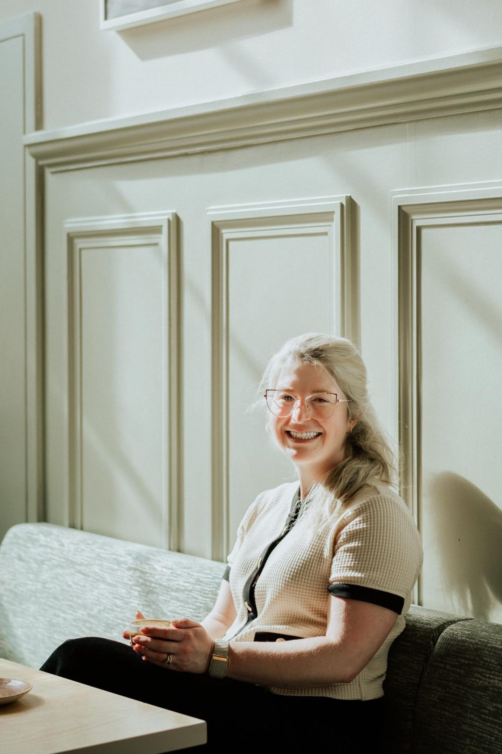 Portrait of Laura Paget in the Café of the National Gallery in London