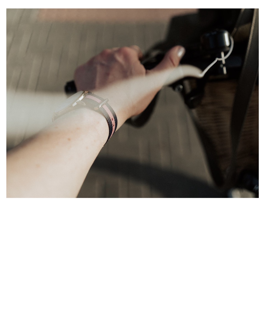 hand on bicycle handle