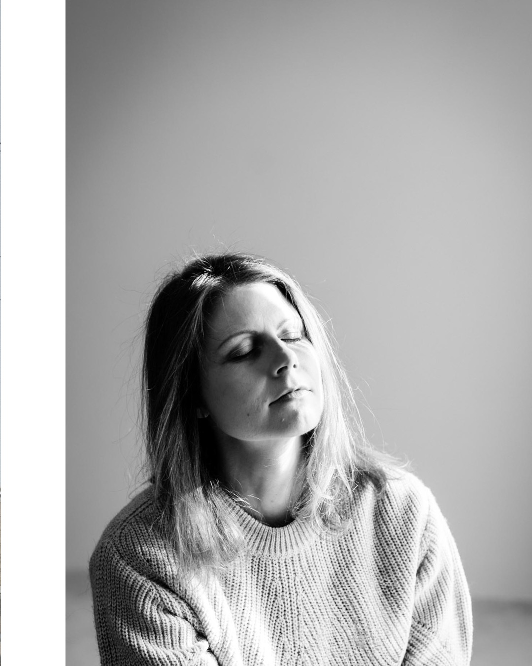 portrait with closed eyes