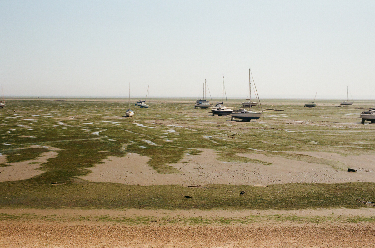 boats on the shore of Leigh-on-Sea